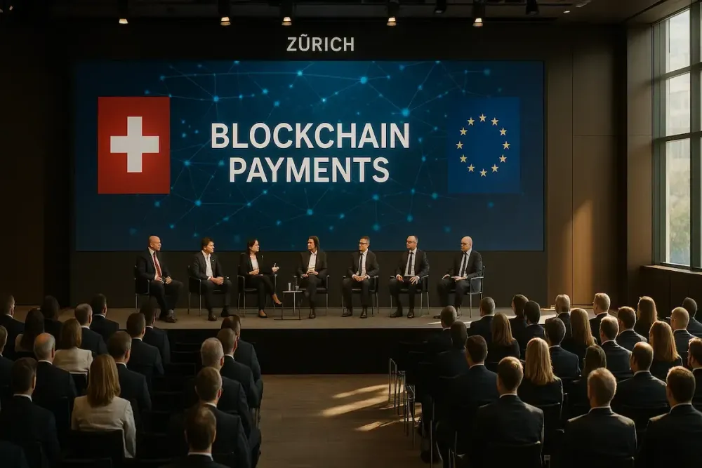 Fintech forum panel in Zurich discussing Swiss blockchain regulations