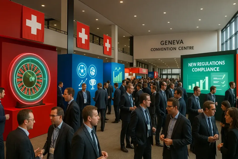 Geneva iGaming Congress expo showing new Swiss gambling rules